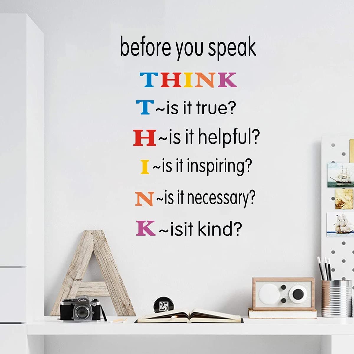 Before You Speak Think Lettering Wall Stickers