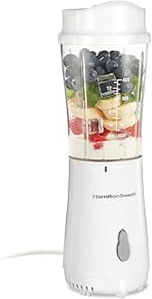 Portable Blender for Shakes and Smoothies, 14 Oz BPA Free Travel Cup & Lid, Durable Stainless Steel Blades, Personal Smoothie Blender, White ( 51101V)