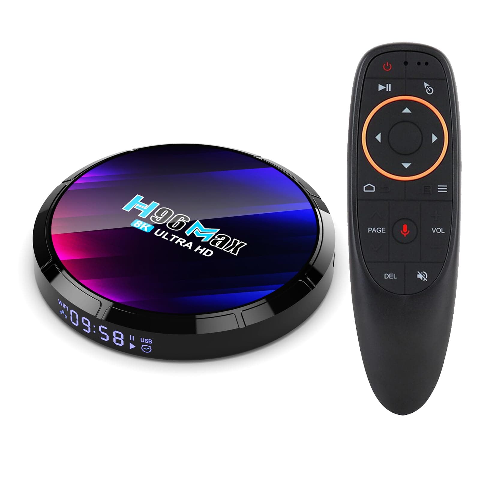 Android 13.0 TV BOX H96MAX 4G 64G With Gyroscope Voice Remote Control,TV BOX RK3528 Quad-Core 64bit Cortex-A53 Chipset Builtin 2.4G/5G WIFI 6 And BT 5.0 Support 3D 8K 6K 4K TV BOX ANDROID
