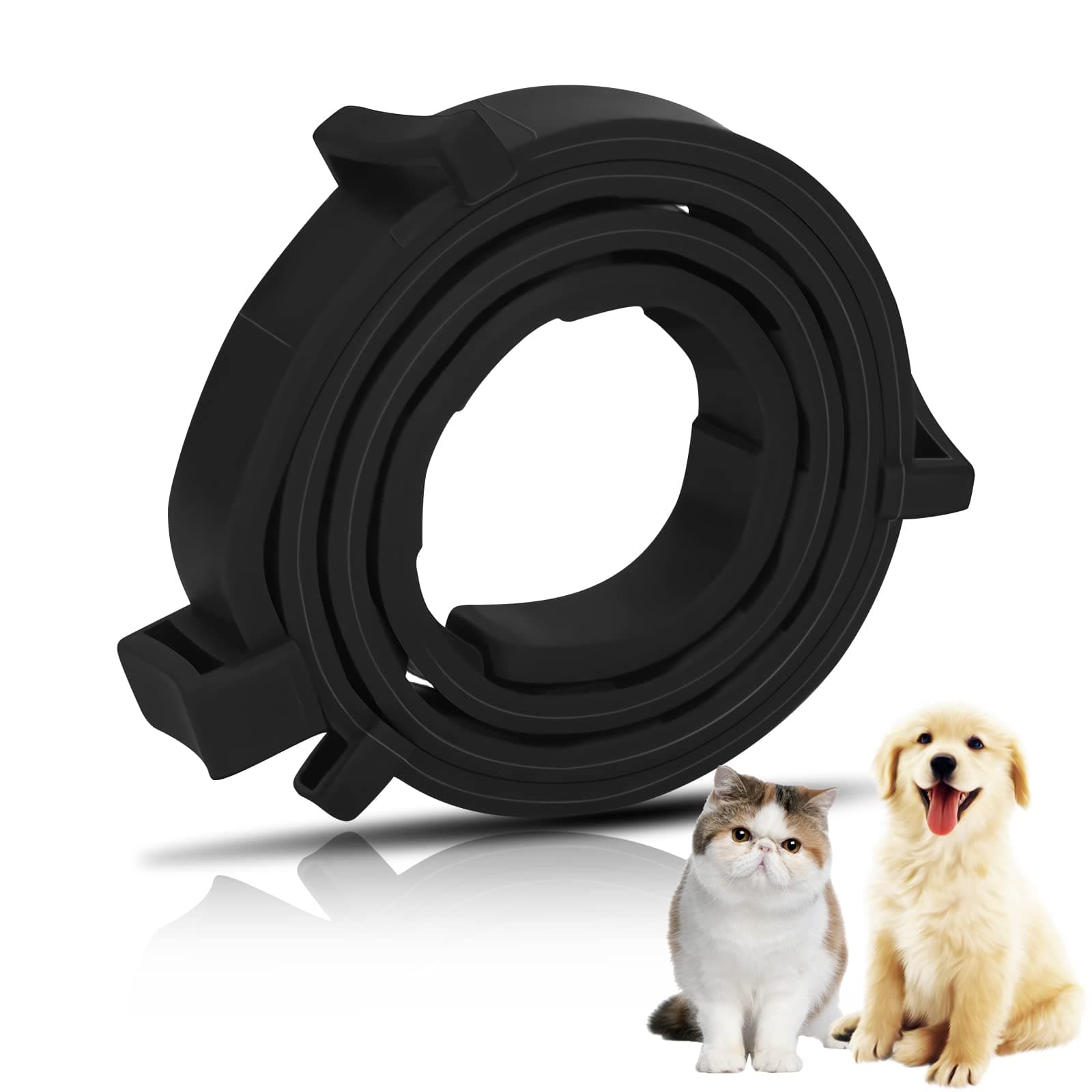 Ubitree Flea and Tick Collar for Dogs Cats, Waterproof Adjustable Pet Collar for Puppy Kitty Flea Prevention, 63cm Flea and Tick Treatment and Prevention Collar for Dogs Cats, One Size Fits All