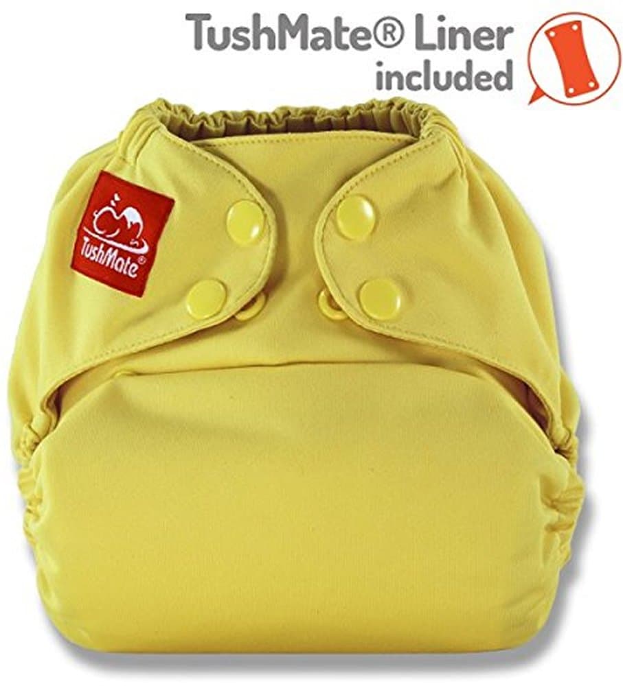 TushMate One-Fits-All Cloth Diaper, Snap (Yellow)