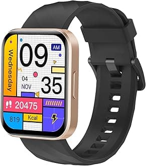 RUIMEN Smart Watch, Compatible with iPhone, Android, Call Function, 1.85-Inch Large Screen, Women's, Men's, Wristwatch, 100+ Types of Exercise Modes, Games, Menstrual Cycle Management, Gmail/Incoming
