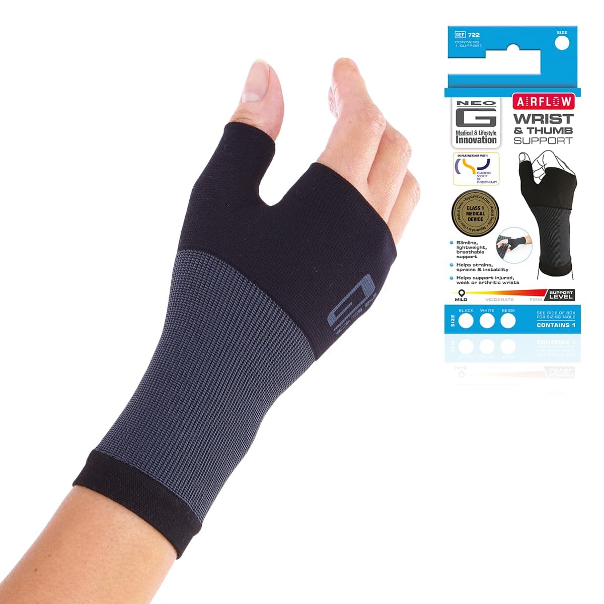 Wrist and Thumb Support for Arthritis, Joint Pain, Tendonitis, Sprain - Wrist Brace Wrist Compression Hand Support - S - Black