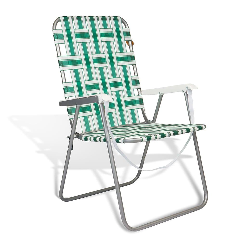 Beach and Camping & Classic Vintage Lawn Sturdy Folding Web Steel Chair One Position by Copa