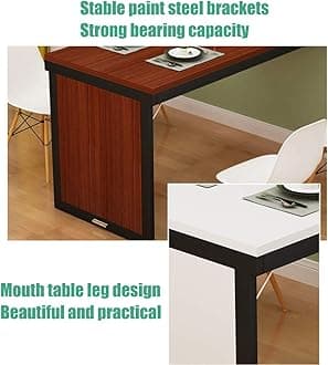 Wall Desk Wall Mounted Folding Table, Space Saver Fold Out Kitchen Dining Desk, Computer Table, Invisible Wall Table, Home Office Workbench Bar Desk