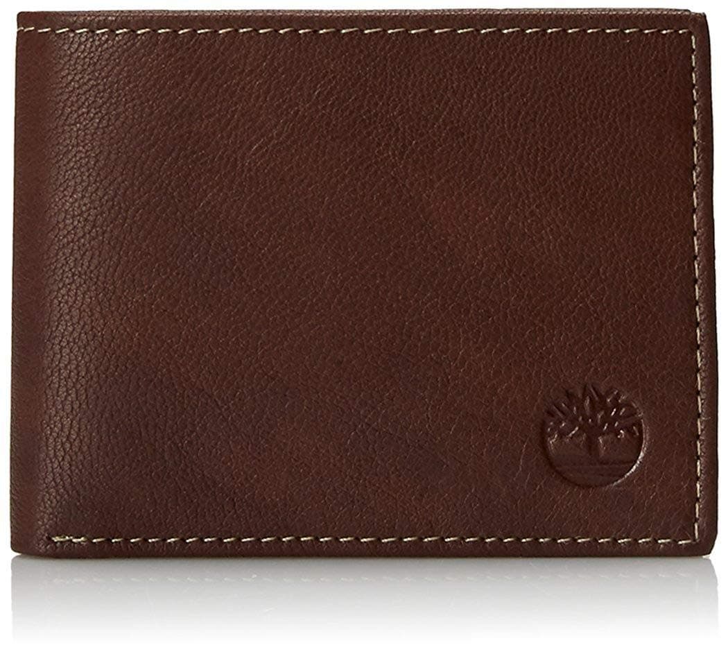 Timberland Men's Blix Slimfold Leather Wallet, Brown, One Size