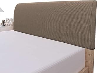 Easy-Going Stretch Bed Headboard Cover,Small Square Jacquard Headboard Slipcover, Dustproof Bed Head Cover for Bedroom (Twin,Camel)
