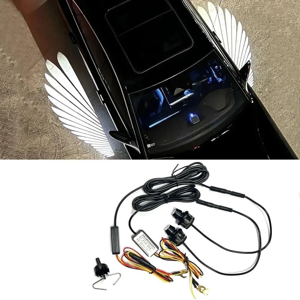 AUTO SNAP Car Door Projector Light, LED Welcome Light Angel Wings Light Neon Floor Light for Angel Light Car side Step Lighting Car Light Under glow White