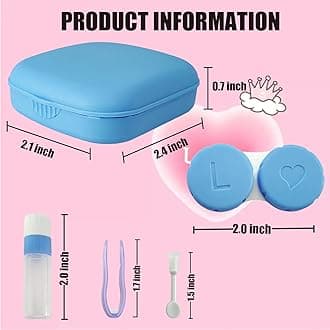 Paper Pig Erewa 4 Pack Colorful Contact Lens Case Kit with Mirror Durable, Compact, Portable Soak Storage Kit