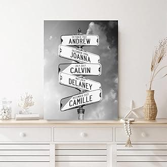 Personalized Street Signs With Family Names And Dates Personalized Poster Canvas, Street Sign Multi-Names Poster Canvas, Street Signs Customized, Family Wall Decor For Living Room, Wall Art Best Gift