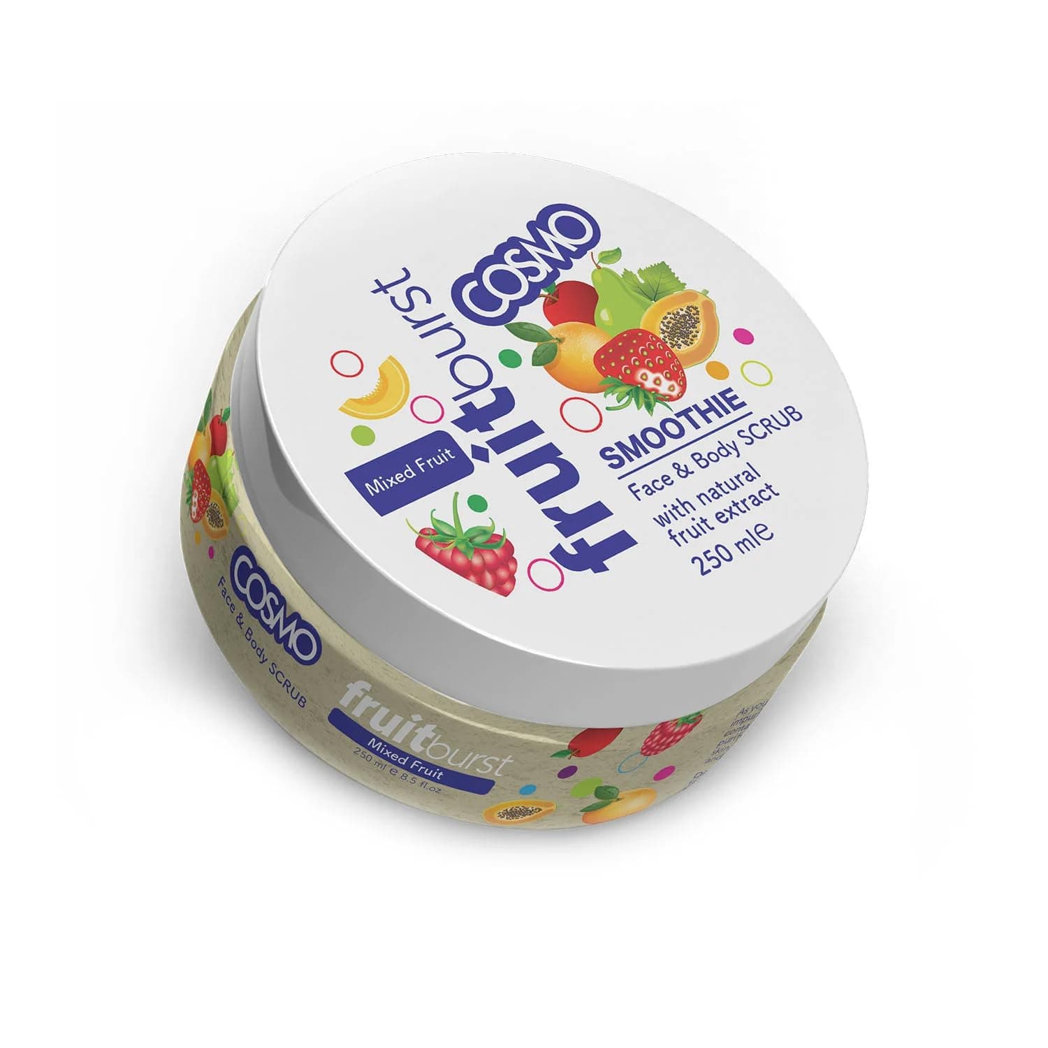CD COSMO DESIGNS Smoothie Mixed Fruit Face & Body Scrub 250ml, With Natural Fruit Extract, All Skin Types, for Men & Women