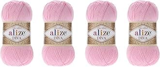4 Balls Hand Knitting Yarn 100% Microfiber Acrylic Yarn Alize Diva Silk Effect Thread Crochet Art Lace Craft Lot of 4 skeins 400gr 1532yds (291)