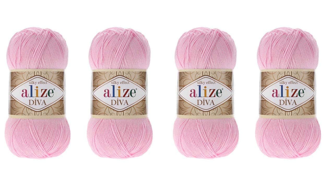 4 Balls Hand Knitting Yarn 100% Microfiber Acrylic Yarn Alize Diva Silk Effect Thread Crochet Art Lace Craft Lot of 4 skeins 400gr 1532yds (291)