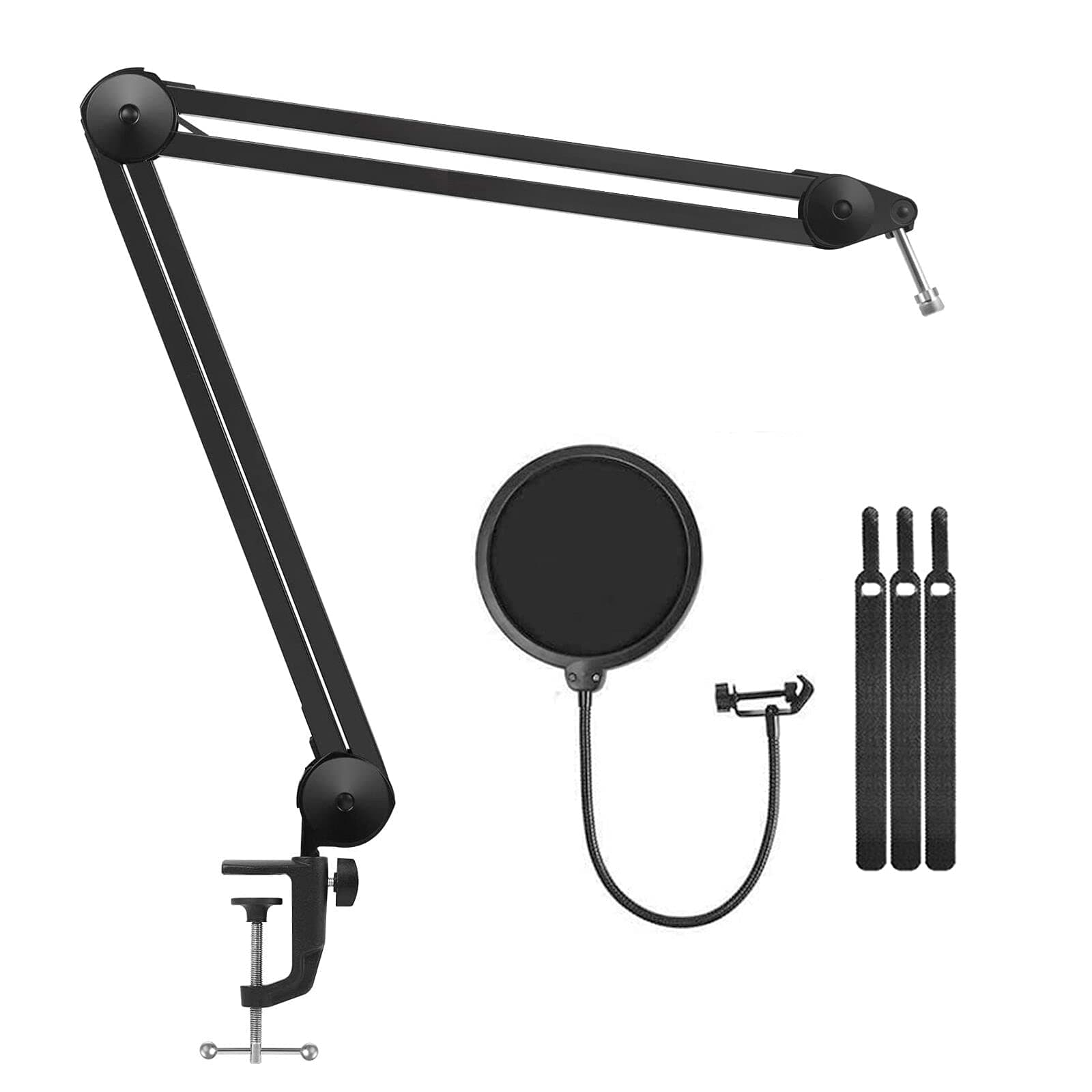 Microphone Stand,Heavy Duty Mic Stand Boom Arm Adjustable Suspension Scissor Mic Boom Arm Stands with 3/8"to 5/8" Screw Adapter,Cable Ties for Blue Yeti Snowball Ice and Blue Yeti Nano