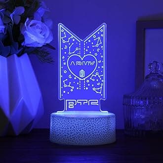 Bangtan Boys LED Night Light & 7 Colors Touch Adjustable Night Light Bedroom Decor for Army Fans Gifts