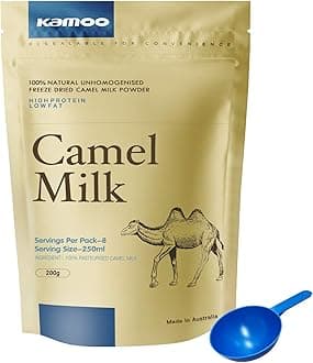 KAMOO-100% Natural unhomogenised Freeze Dried Camel Milk Powder 200g by KAMOO Imported from Australia