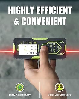 Laser Measurement Tool, Inkerma Bilateral Laser Distance Meter,Rechargeable Laser Measure with Color Backlit LCD Display, Angle Sensor, Pythagorean Mode, Area and Volume