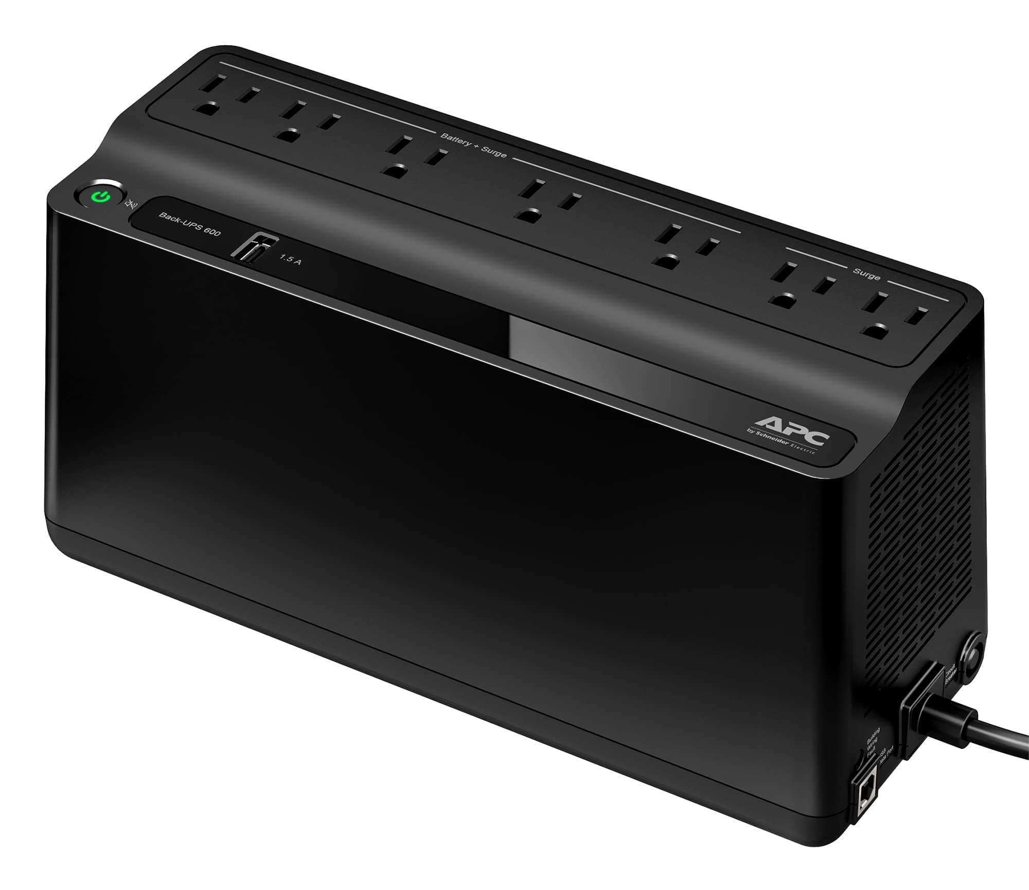 UPS 600VA / 330W UPS Battery Backup & Surge Protector, 7 Outlets (NEMA 5-15R), USB Charging Port, BE600M1 Uninterruptible Power Supply for Computers, Wi-Fi Routers, and Home Office Electronics