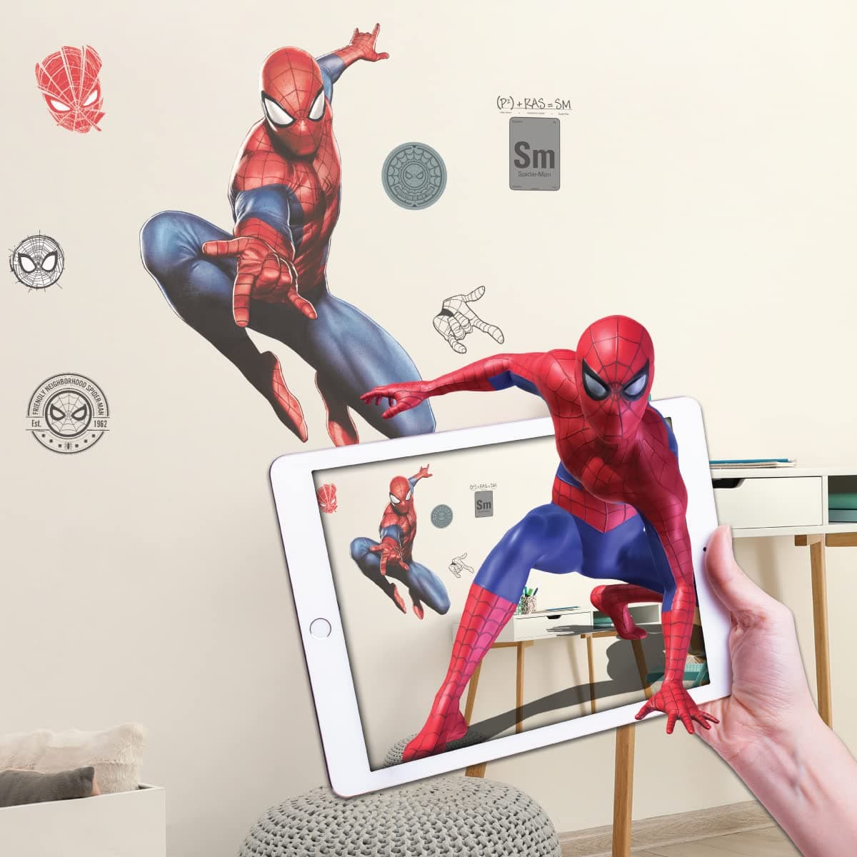Marvel Captain America & Hulk Vinyl Stickers Augmented Reality Stickers for Kids Rooms - Kids Wall Decals for Bedroom are Easy to Put Up On Wall and Peel Off - Best Bedroom Décor Birthday Gift