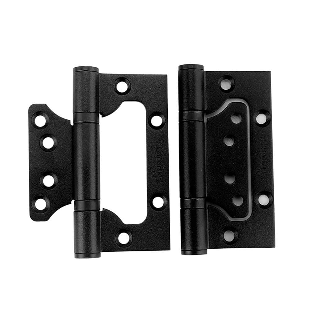 LIUFENGLONG Door Hinges, 4 Pack Thickened Groove-Free 4in Flush Hinges Stainless Steel Door Hinges, Smooth Movement Black Smoothly, Efficiently and Securely (Color : Black, Size : 4 inch)