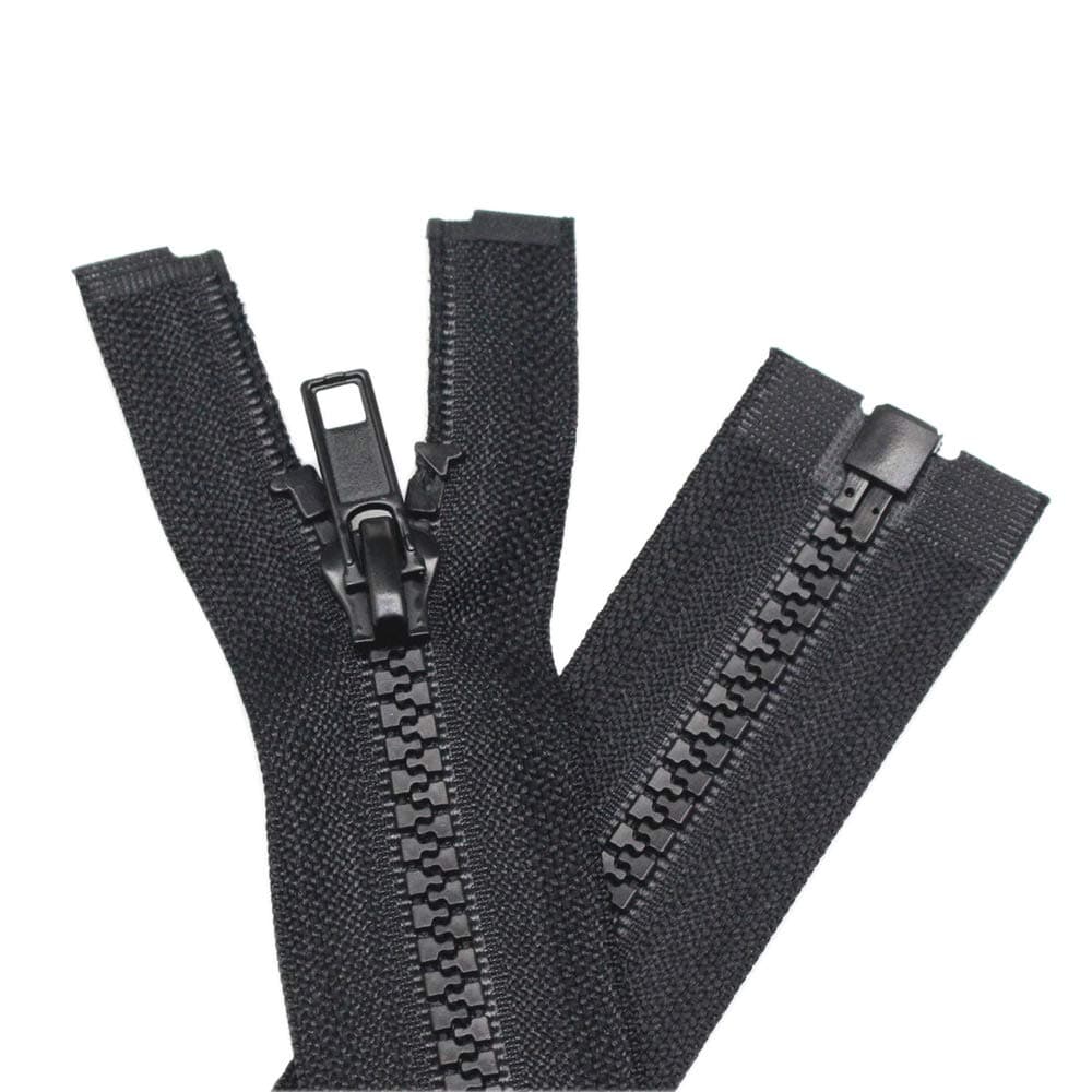 YaHoGa 2PCS #5 27 inch Separating Jacket Zippers for Sewing Coats Jacket Zipper Black Molded Plastic Zippers Bulk (27" 2pcs)