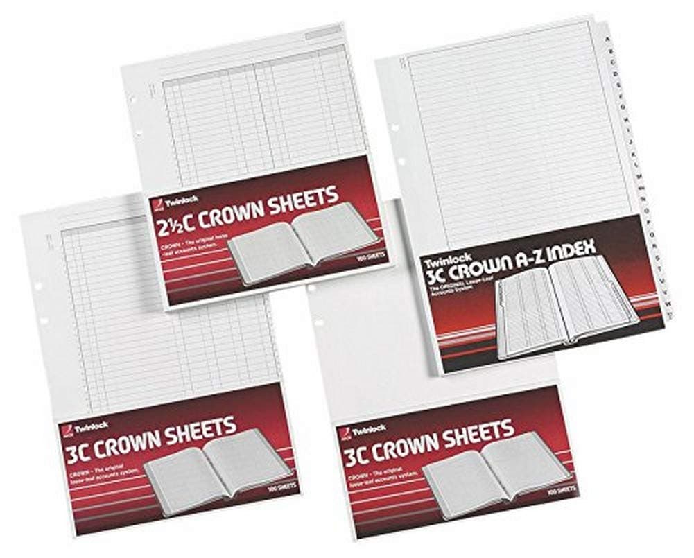 Rexel Twinlock Crown 3C Refill Sheets Double Cash Ledger (Pack of 100 Sheets)