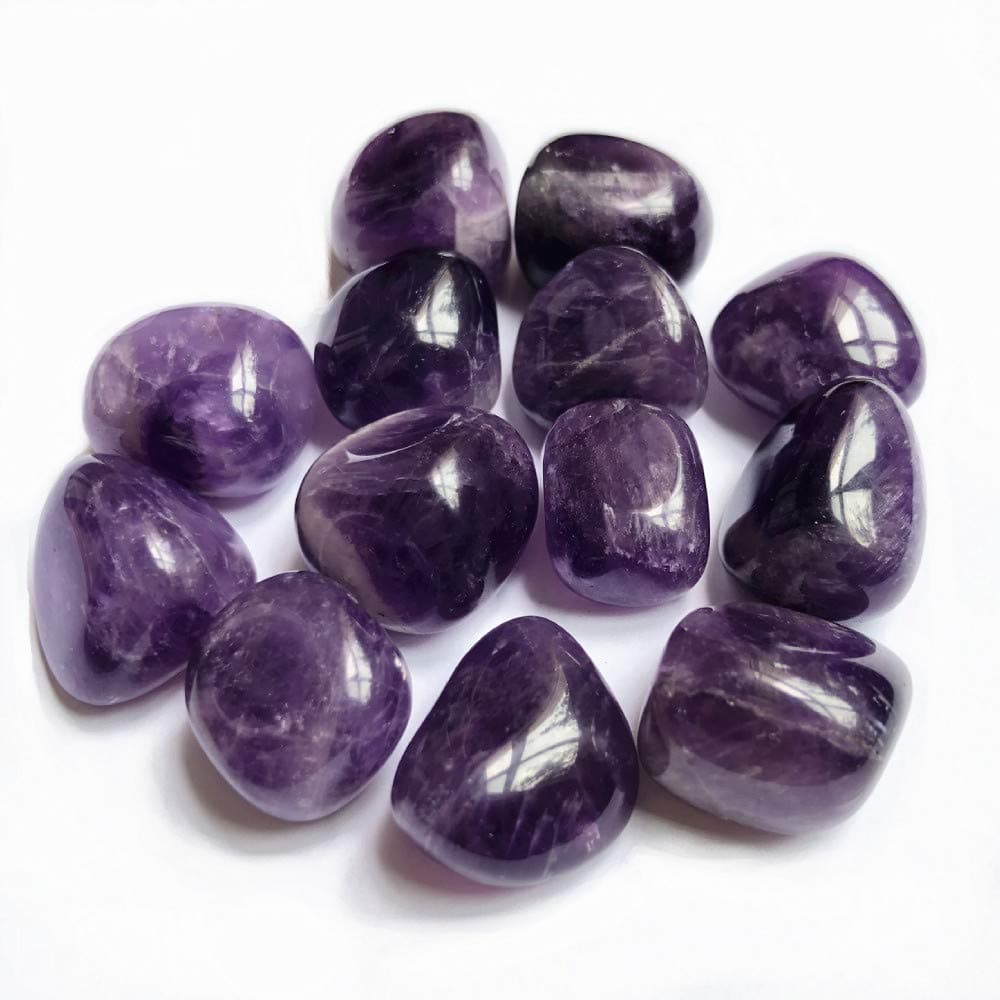 1/2 lb Amethyst Natural Bulk Stone Crystals - Large 0.5''-1" Natural Tumbled Stones Polished Crystal Kit for Reiki, Healing Crystal