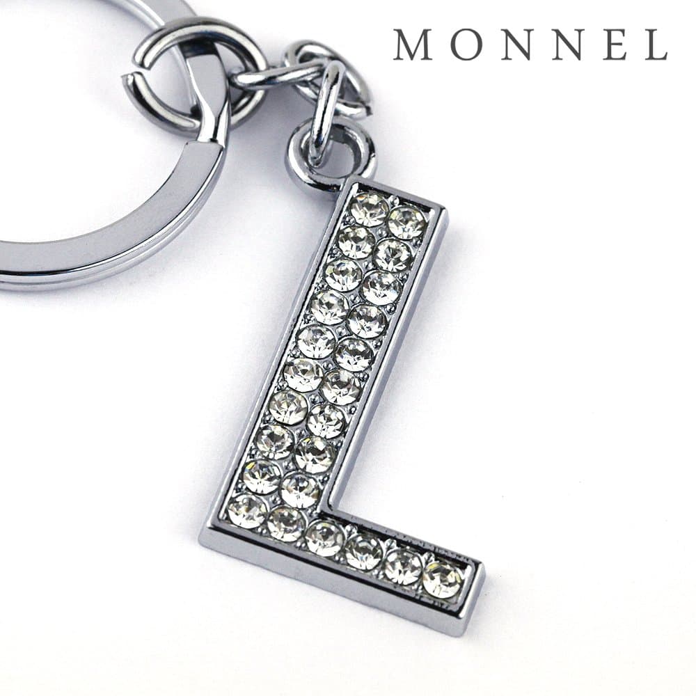 Z295 Bling Crystal Alphabet Initial DIY Letter L Keychain Key Ring for Pet Dog Cat Collar