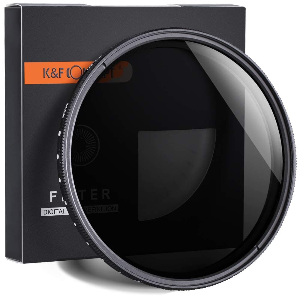K&F Concept 77 mm ND2 to ND400 Variable Neutral Density Filter Slim ND Fader ND2-400 Optical Glass Filter for DSLR Camera Lenses (77mm)