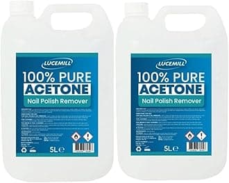 10 Litre (2x5L) Acetone 99.5% Pure High Strength Acrylic Nail Tip Polish Remover
