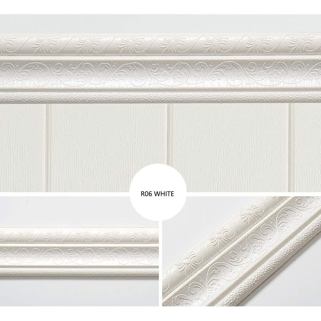 3D Wall Panels Peel and Stick, Brick Wallpaper, Self-Adhesive Wall Edging Strip Border Waterproof Home Decor (White)