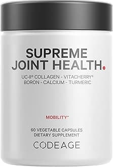 Supreme Joint Health, UC-II Collagen Capsules Type II, VitaCherry Sport Cherries, Boron, Calcium Fructoborate, Hyaluronic Acid, Turmeric, Bromelain & Boswellia Supplement, Non-GMO, 60 Count