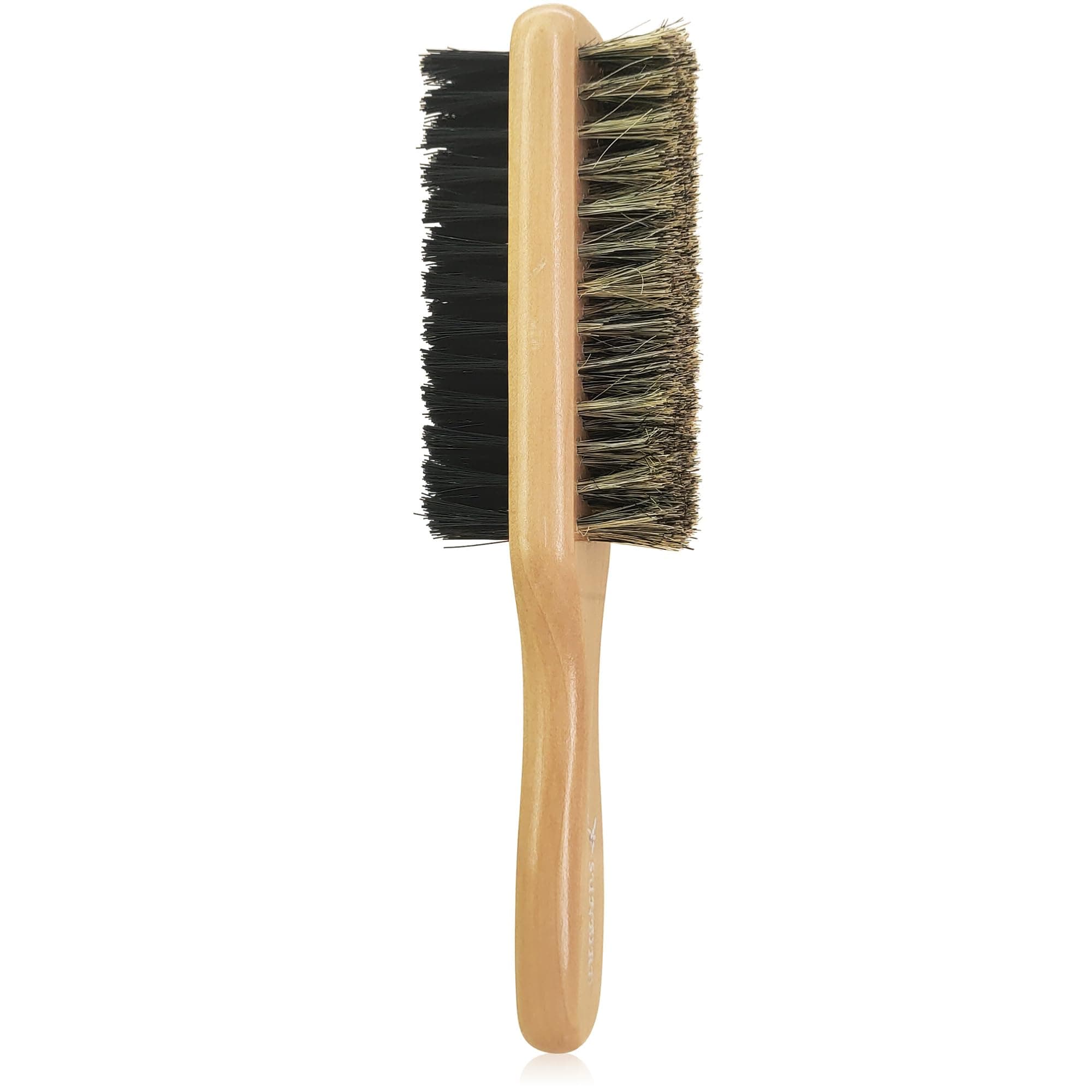 Premium Dual-Sided Beard Brush for Men with Bristle and Nylon Bristles, Professional Grooming Tool for Softening and Styling with Beard Oil, Balm, Wax, Must-Have for Beard Care Kit