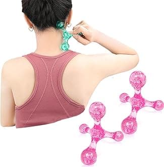 Manual Trigger Point Massage Tool, 2 Pcs 4 Knob Massagers Deep Tissue Manual Massager Palm Massage Tools, Pressure Point Release Tool Handheld Back Massager for Muscle Relaxation (Pink)