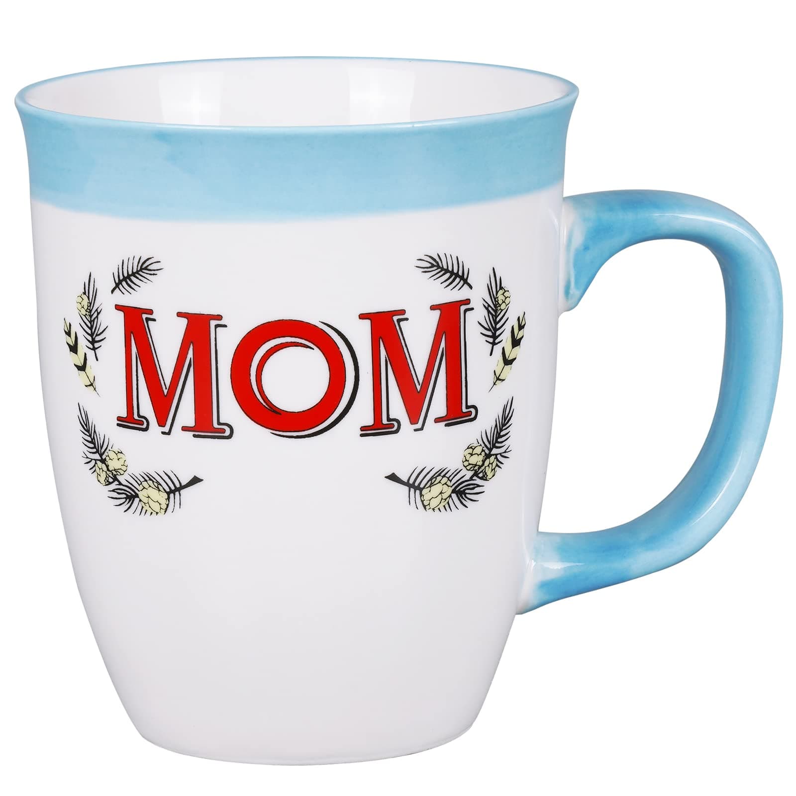 Asmwo Ceramic Mom Coffee Mug 16 oz Funny Novelty Coffee Mug for Women Best Holiday Christmas Mothers Day Birthday Mom Gifts for Women Birthday Present Tea Milk Morning Coffee Cup Blue