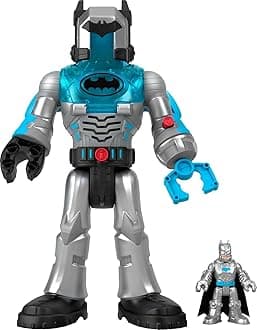 Fisher-Price Batman DC Super Friends 30 cm Robot Toy with Lights, Sounds and Insertable Figure, Grey, Age 3+