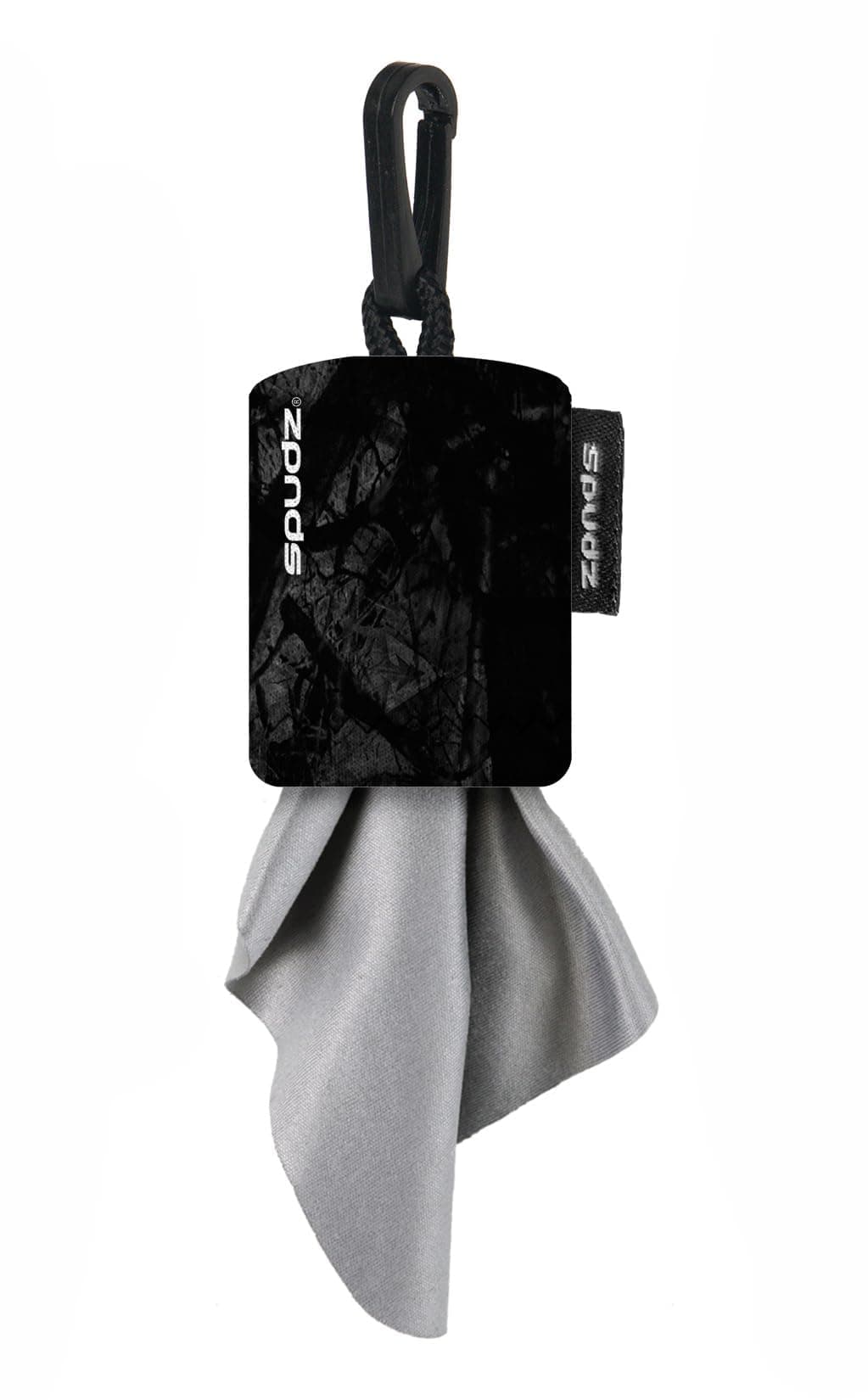 Classic Microfiber Lens Cleaner – Clip-On Pouch, Washable – for Binoculars, Scopes, Glasses, Screens | Stealth Shadow, 6 x 6 Inch (2-Pack)