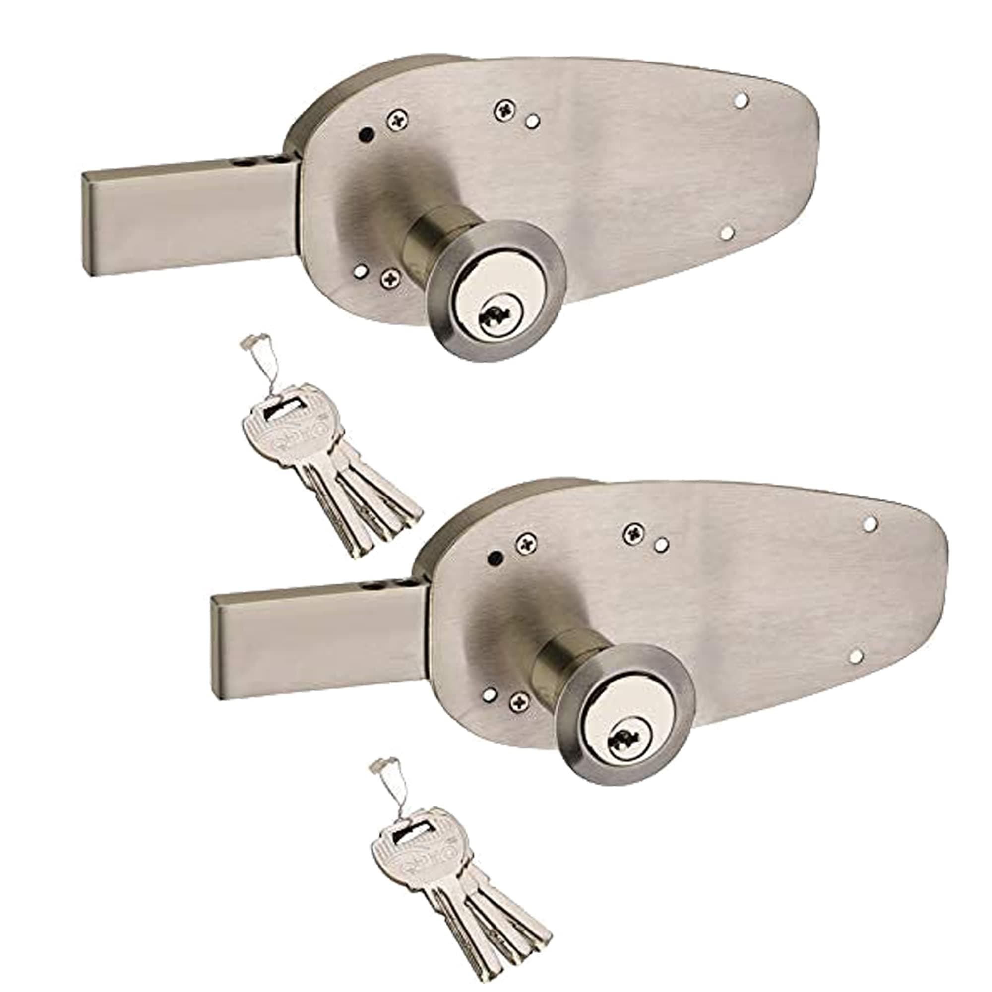 QPRO® Main Door Lock, 6 Action Inter Lock with 3 Reversible Computer Brass Keys, Oval Lock, Ultra Key (Pack of 2Pcs) / Interlock for Main Door/Door Lock