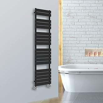 NRG 1800 x 450 mm Designer Flat Panel Heated Towel Rail Radiators Black Bathroom Radiator