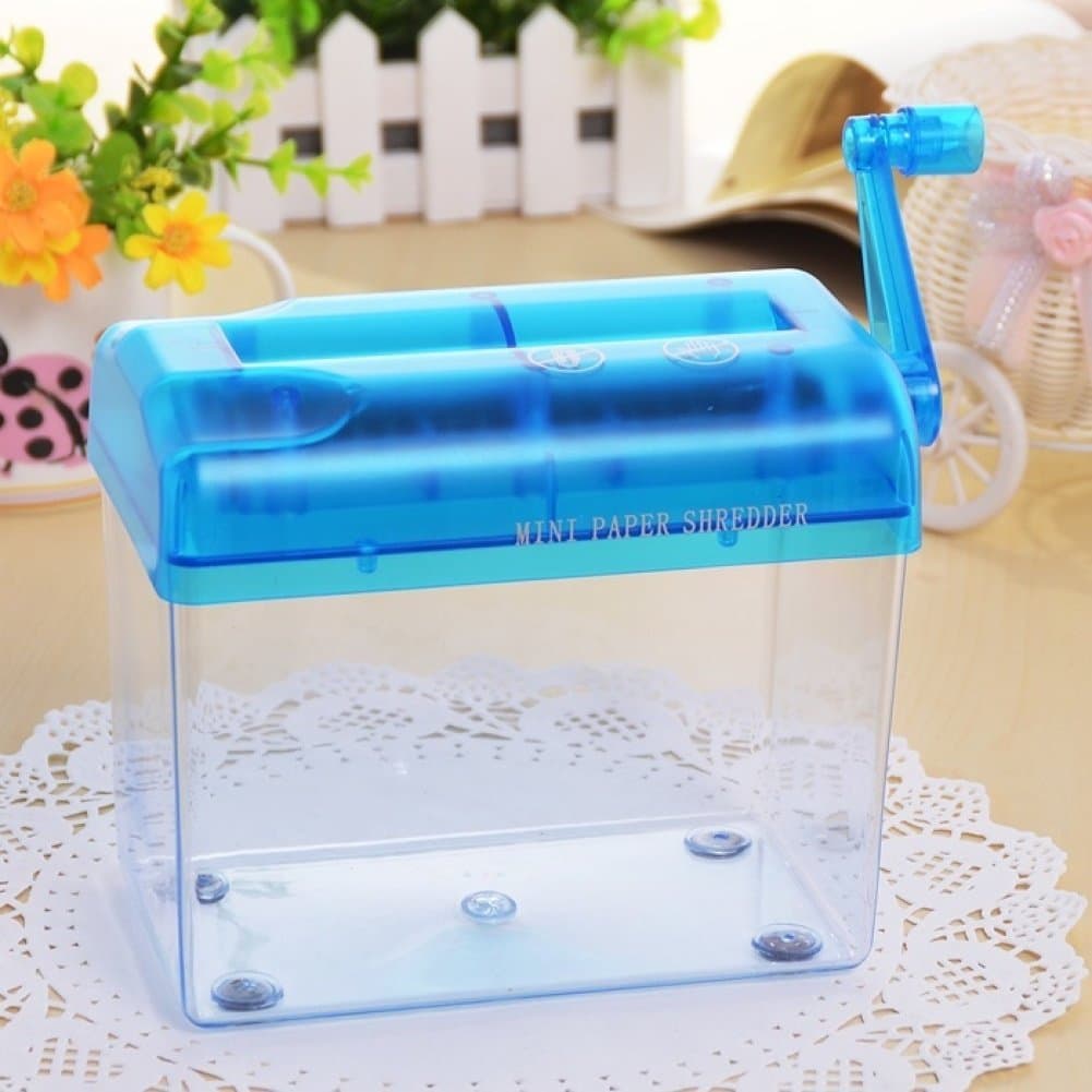 MANGO KING Small Manual Paper Shredder Cute Mini Experts Shredder Office Paper Processing Hand Shredder