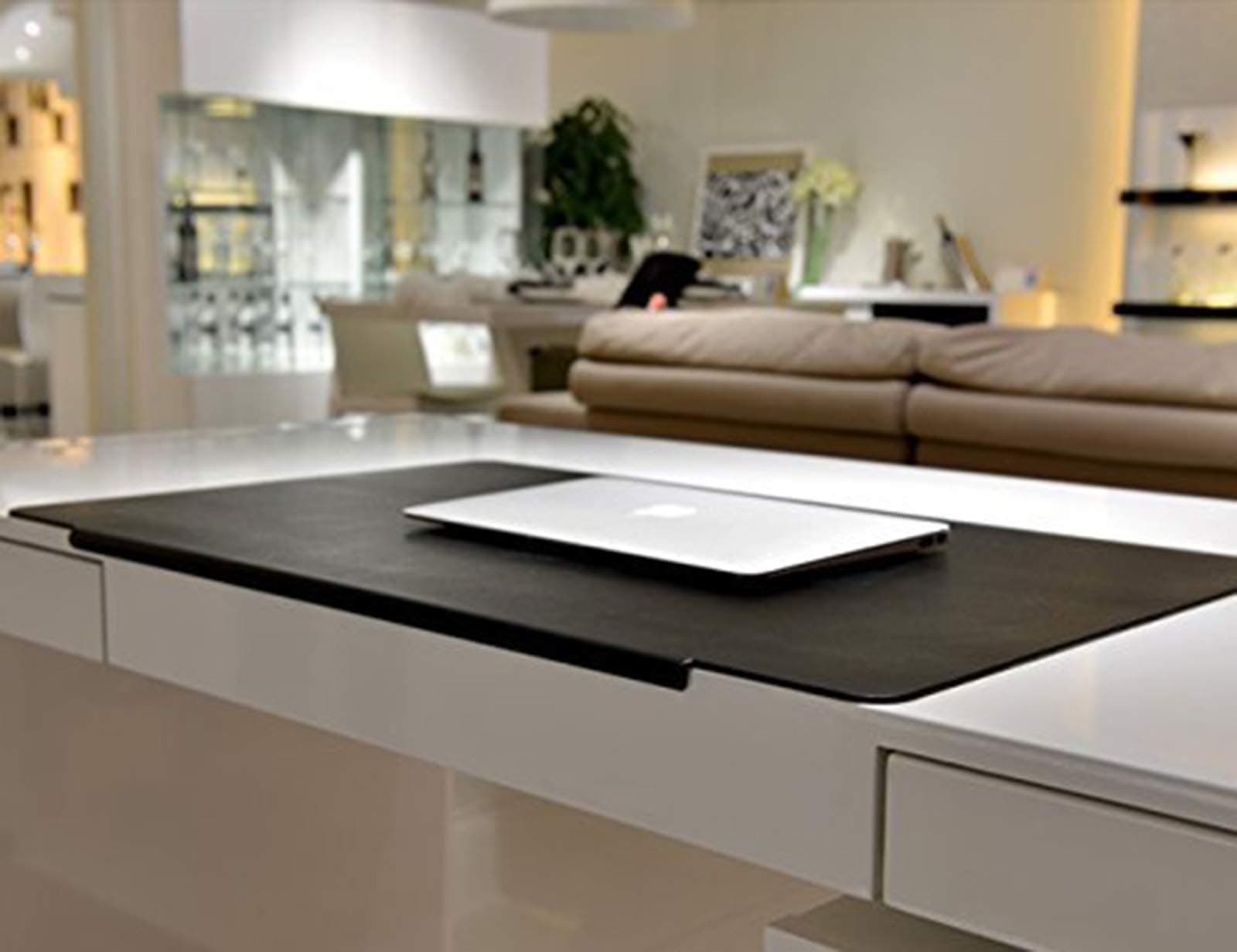 MiyaMark ® Extra Large TPU Desk Mat/Mouse Pad/Ultra-Smooth Writing Pad/Desk Protector/Protective Table Organizer for Desktops and Laptops, 27.5" x 17.7" (Black)