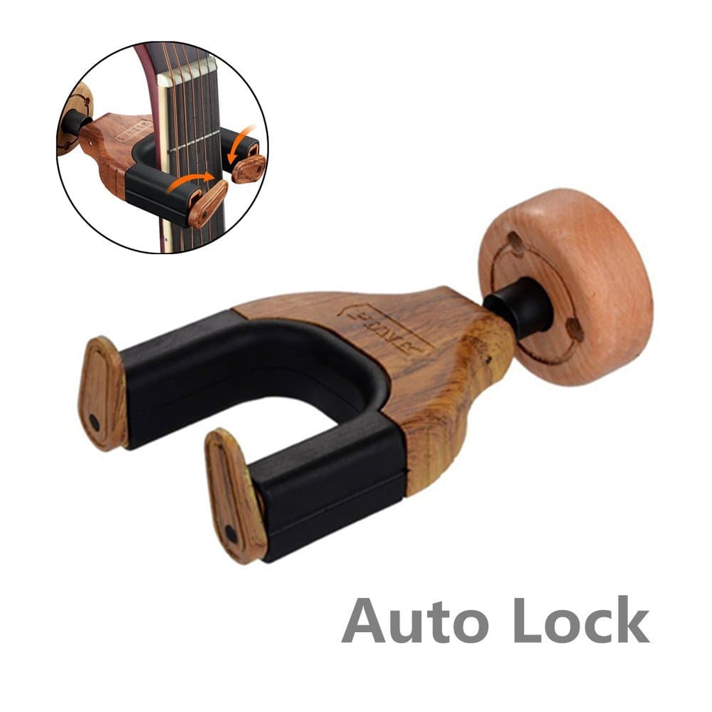 Guitar Hanger Guitar Hook Holder Wall Mount Auto Grip System Lock Safe Lock with Gravity Sensing Lock for Guitar Bass Violins Mandolins Ukelele by NIAFEYA