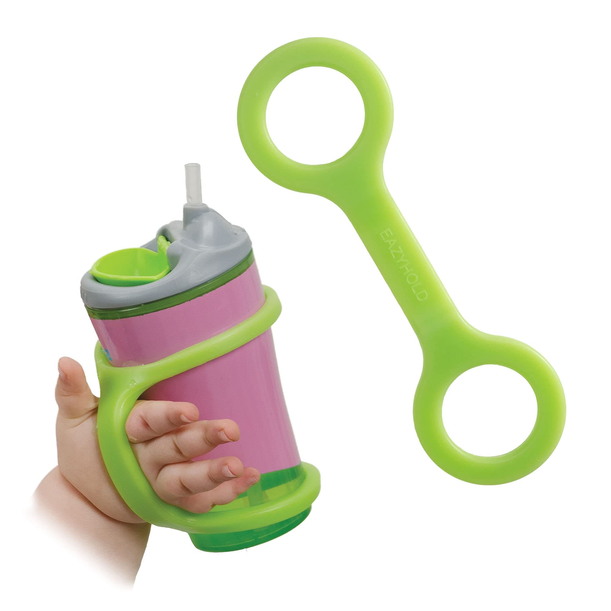 Easy Grip Baby Sippy Cup Holder, 360 Transition Trainer Cup Alternative, Infant, Child, Silicone Pediatric Adaptive Aid Band for Limited Hand Mobility, Cerebral Palsy - One Piece