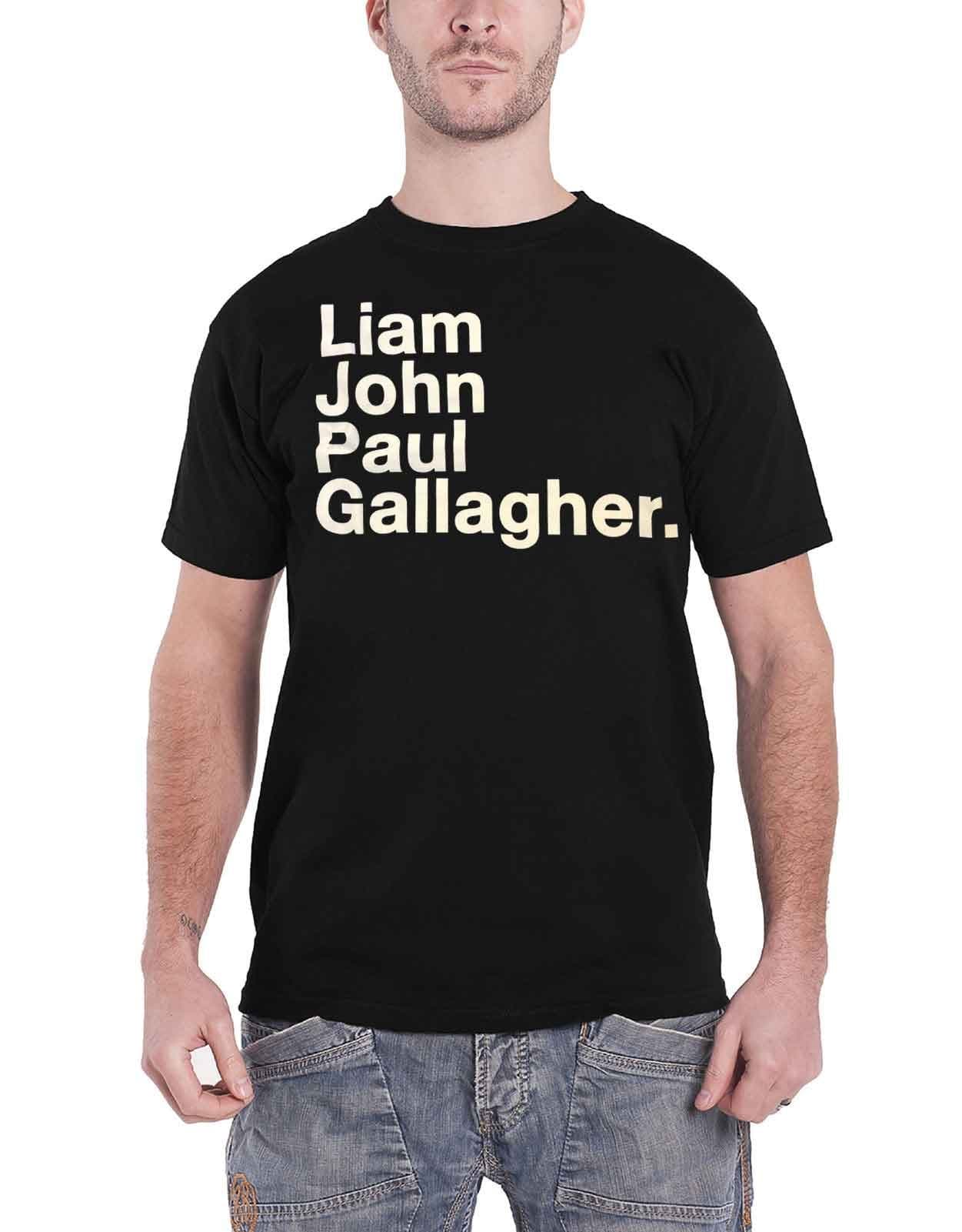 Liam Gallagher T Shirt Lg Full Name Oasis As You were Official Mens Black Size S