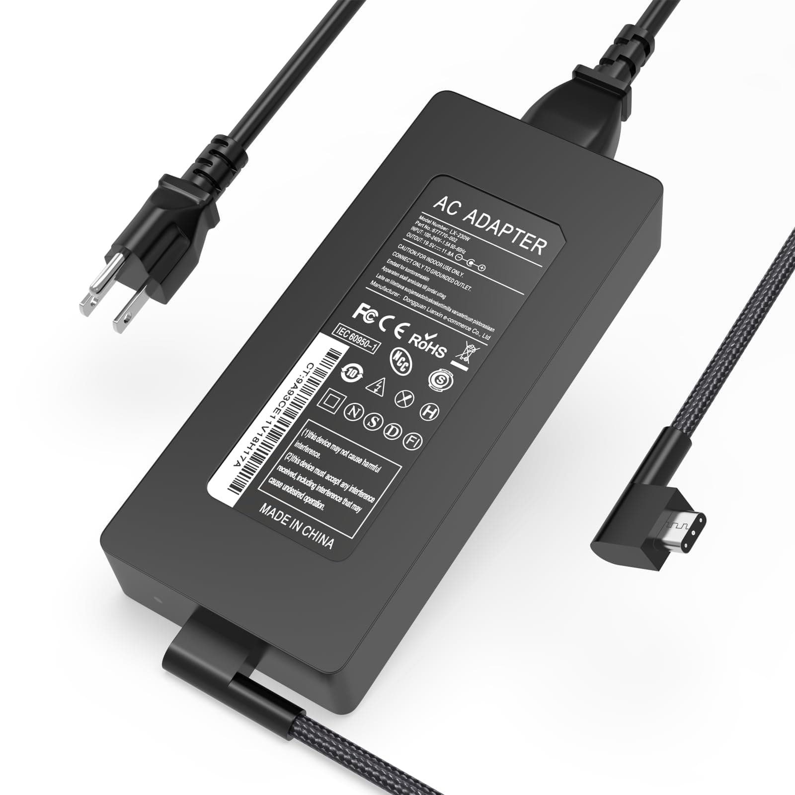 230W Blade Charger Compatible with Razer Blade 14 15 16 17 Gaming Laptop RTX5070 RTX5060 16 17 Pro 17/4K Base/Advanced RC30-024801 RZ09-0248 RTX3070 RTX3080 RTX4090 Power Adapter