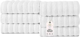 Classic Turkish Towels CTT Premium 6 Piece Hand Towels Set, 100% Turkish Cotton, Quick Dry & Comfy Towels for Hotel & Spa, Highly Absorbent | 20"x32" (White)