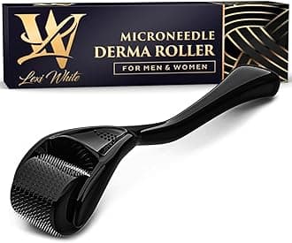 Derma Roller for Skin, Hair & Beard – Women and Men Titanium Microneedling Roller for Face & Scalp, Safe & Easy to Use - Charcoal
