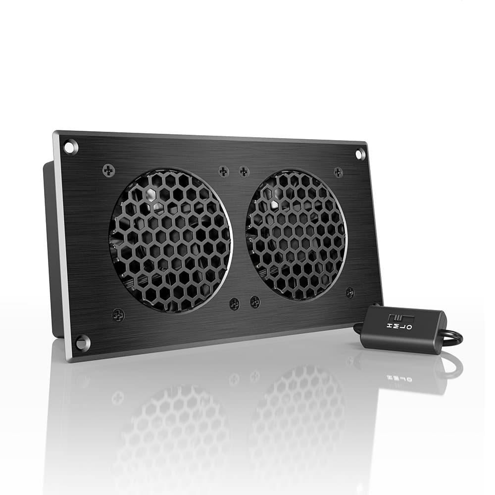 AC Infinity AIRPLATE S5, Quiet Cooling Fan System 8 with Speed Control, for Home Theater AV Cabinets