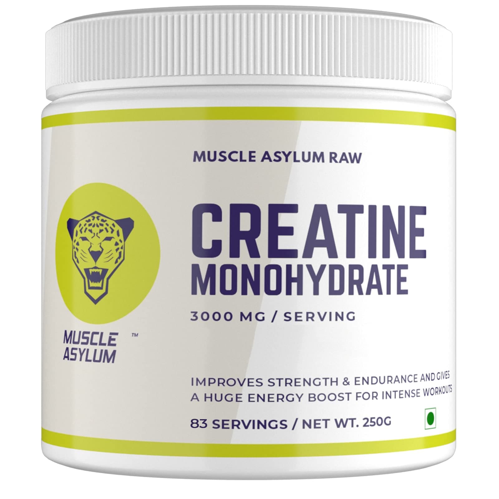 Muscle Asylum Creatine Monohydrate Powder 250 Gm,83 Servings Boosts Athletic Performance Micronized & Instantized Fuels Muscles Provides Energy Support Heavy Workout Recovery Unflavoured,1 Count