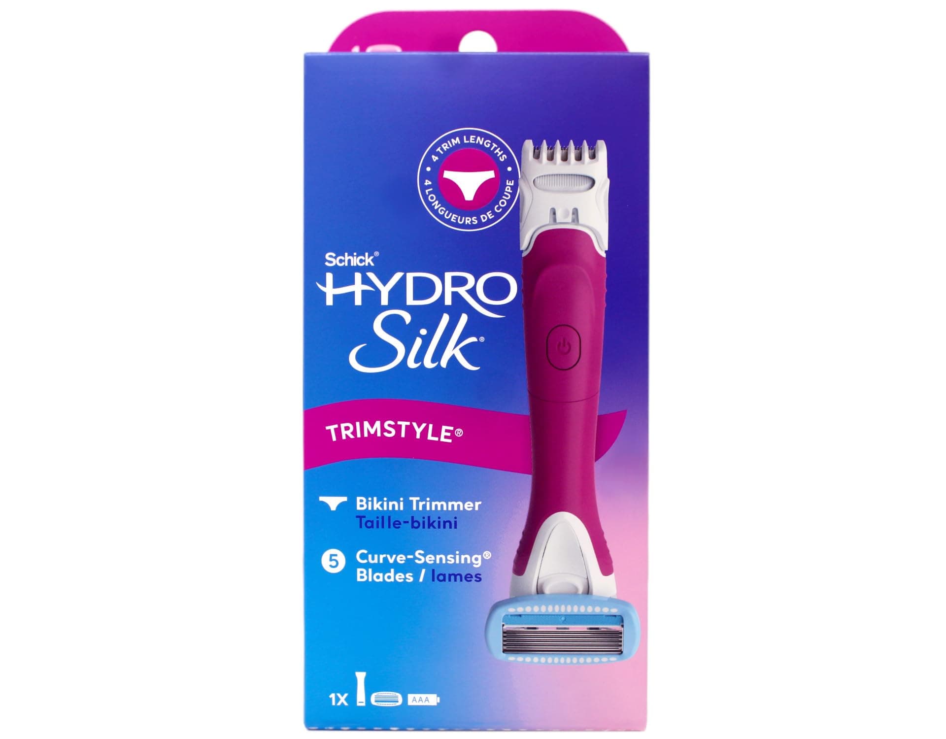 Schick Hydro Silk TrimStyle Moisturizing Razor for Women with Bikini Trimmer,1 Count